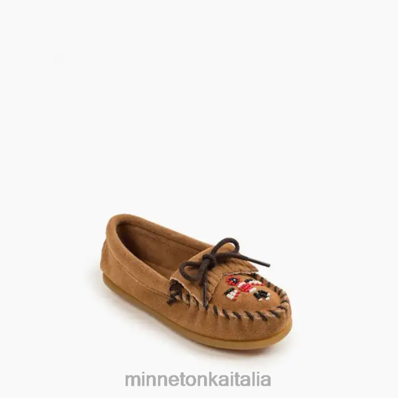 Minnetonka Moc. Thunderbird bambini tortora calzature R864L462