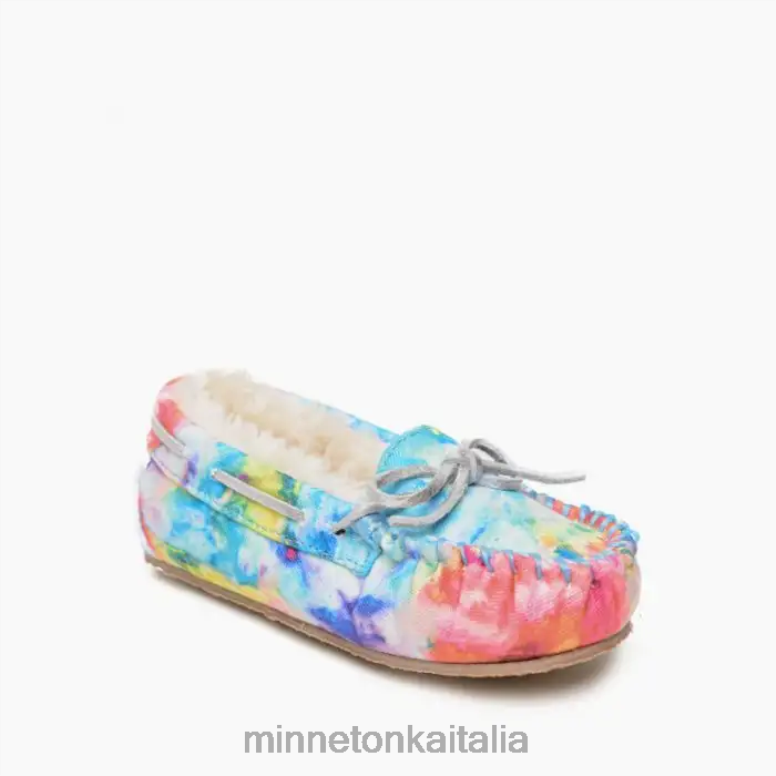 Minnetonka Cassie bambini spruzzata blu brillante calzature R864L493