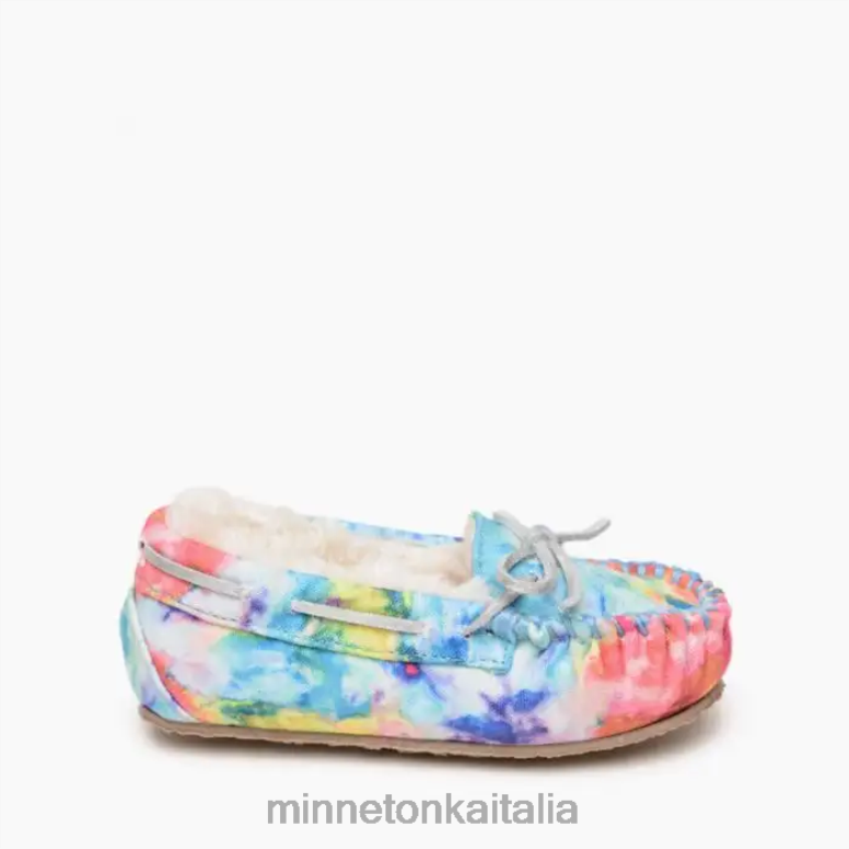Minnetonka Cassie tie-dye bambini spruzzata blu brillante calzature R864L504