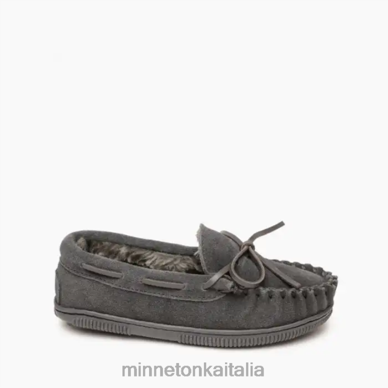 Minnetonka suola rigida rivestita in pile bambini carbone calzature R864L498