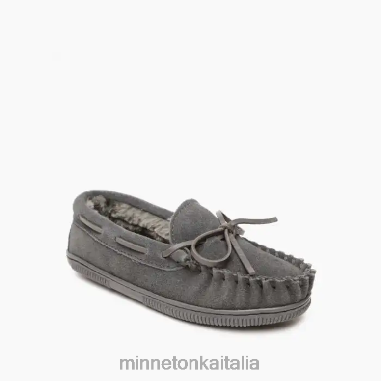 Minnetonka suola rigida rivestita in pile bambini carbone calzature R864L498