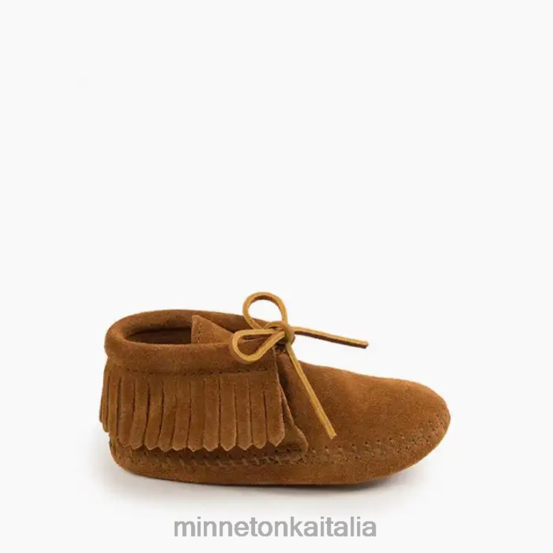 Minnetonka classico stivale con suola morbida con frange bambini marrone calzature R864L470