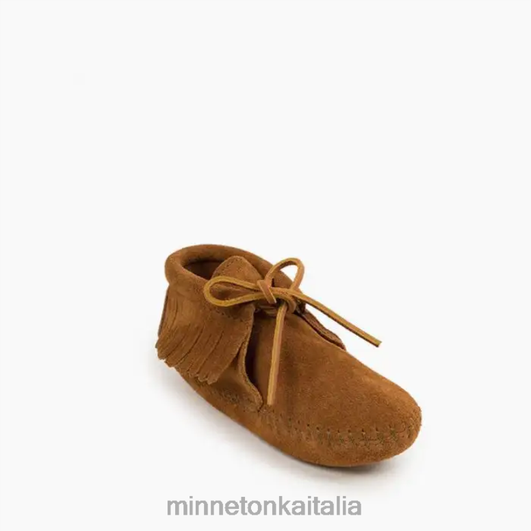 Minnetonka classico stivale con suola morbida con frange bambini marrone calzature R864L470