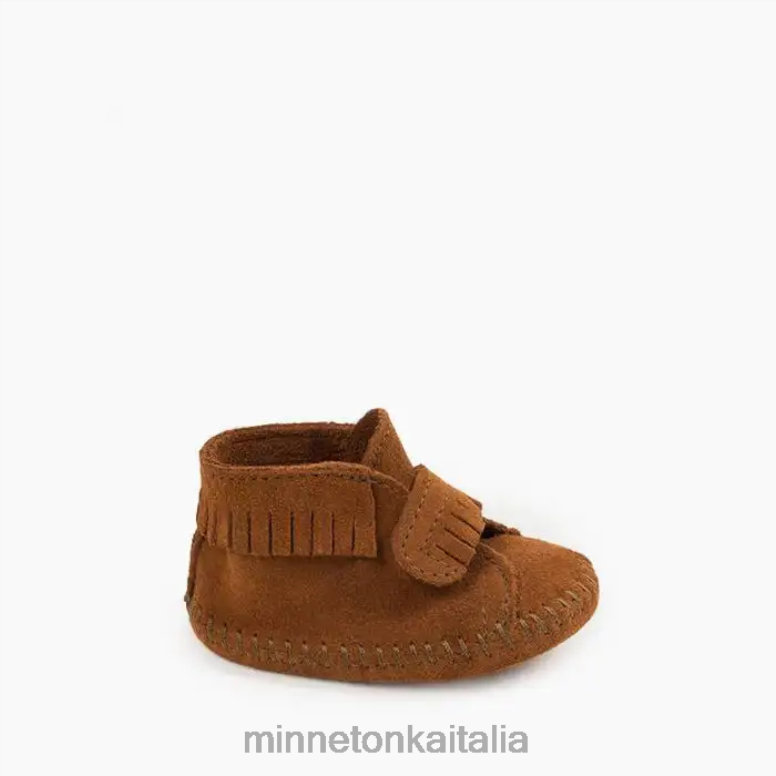 Minnetonka stivaletto con cinturino anteriore bambini marrone calzature R864L486