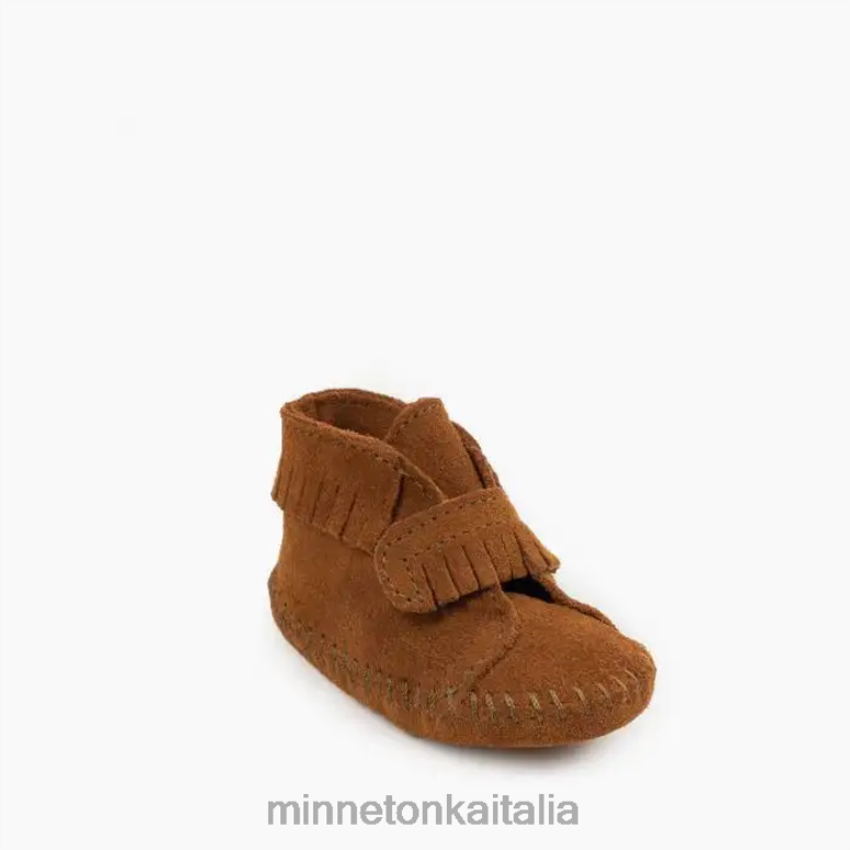 Minnetonka stivaletto con cinturino anteriore bambini marrone calzature R864L486