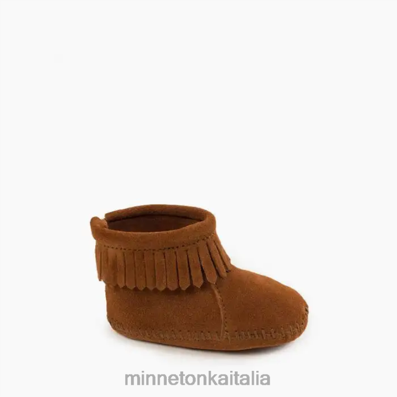 Minnetonka stivaletto con patta posteriore bambini marrone calzature R864L490