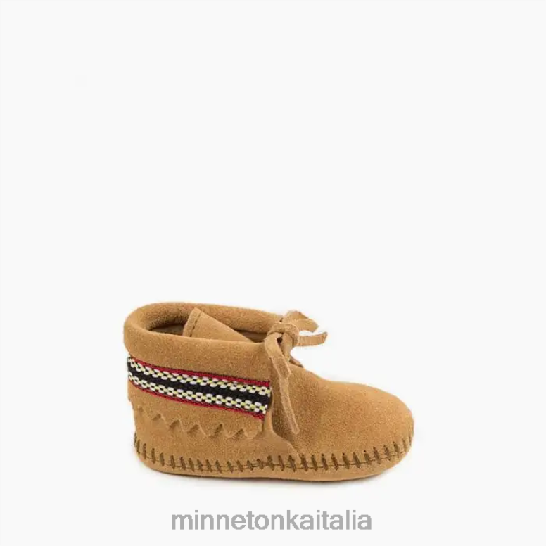 Minnetonka stivaletto intrecciato bambini abbronzatura calzature R864L485