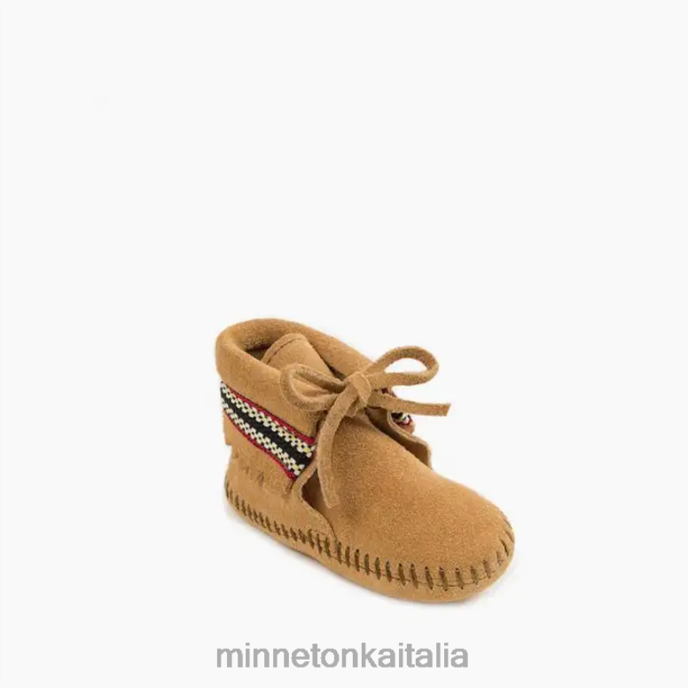 Minnetonka stivaletto intrecciato bambini abbronzatura calzature R864L485