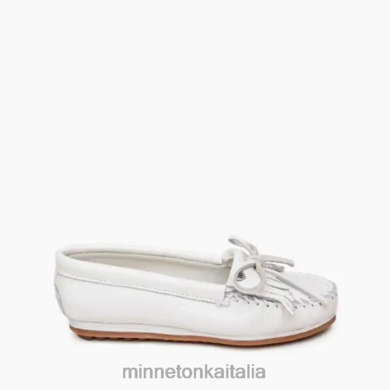 Minnetonka Kilty in pelle più donne bianco calzature R864L64