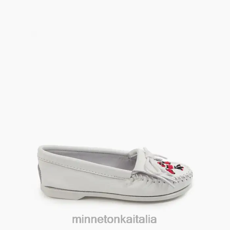 Minnetonka Moc. Barca Thunderbird donne bianco calzature R864L103