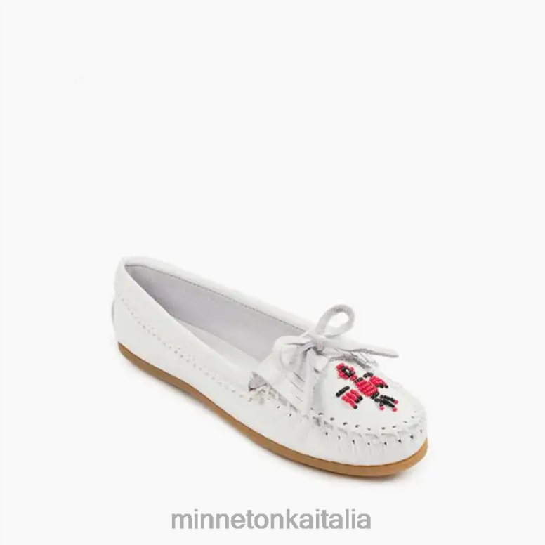 Minnetonka Moc. Thunderbird donne bianco calzature R864L90