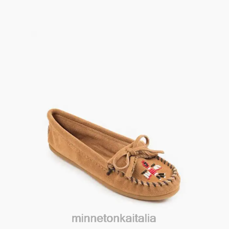 Minnetonka Moc. Thunderbird donne tortora calzature R864L89