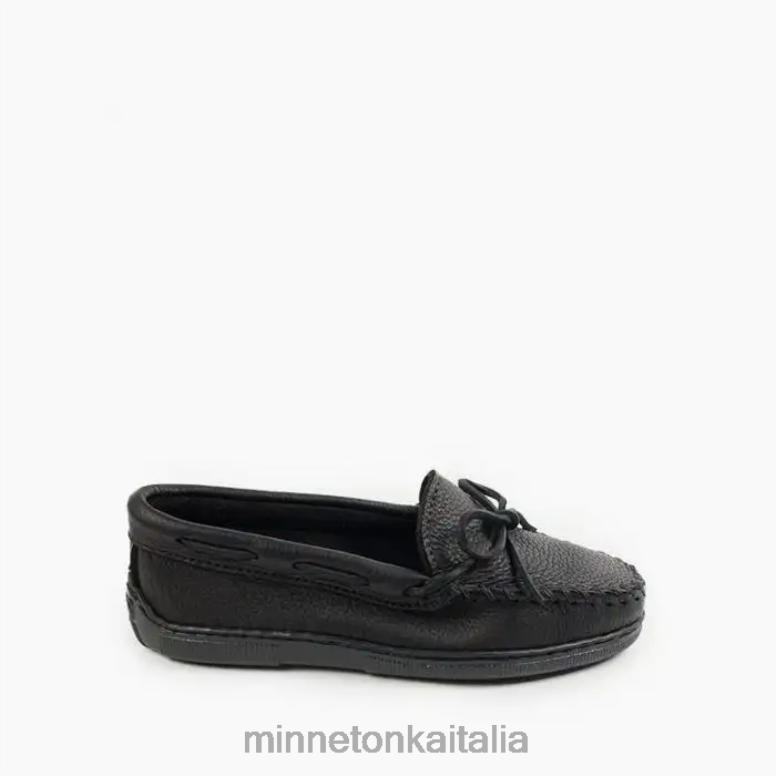 Minnetonka classico in pelle d'alce donne nero calzature R864L107
