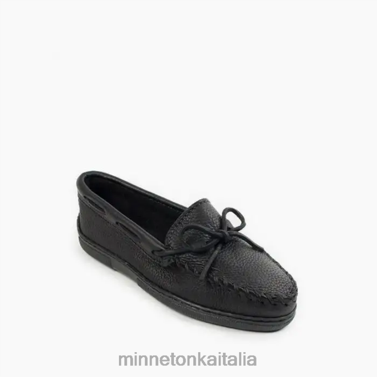 Minnetonka classico in pelle d'alce donne nero calzature R864L107