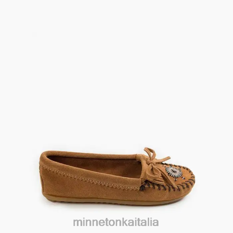 Minnetonka io a noi moc donne tortora calzature R864L144