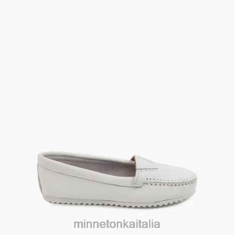 Minnetonka parte anteriore in pelle di daino donne bianco calzature R864L123
