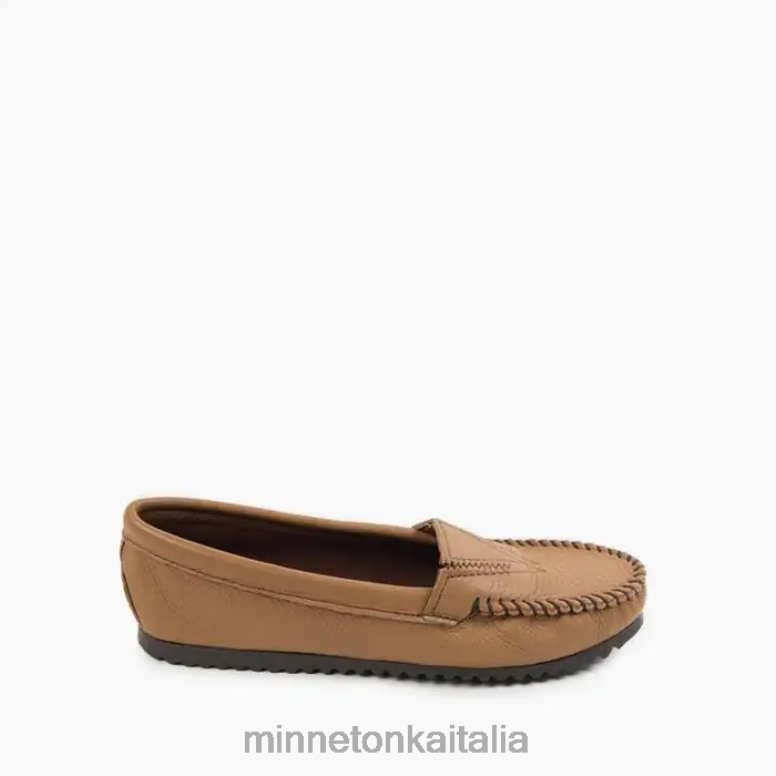 Minnetonka parte anteriore in pelle di daino donne moka calzature R864L122
