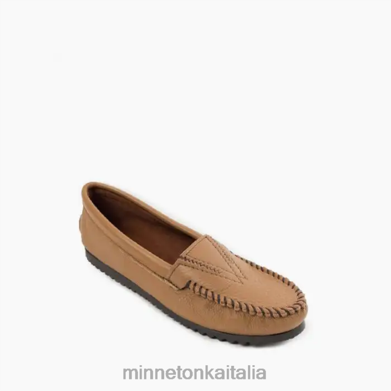 Minnetonka parte anteriore in pelle di daino donne moka calzature R864L122