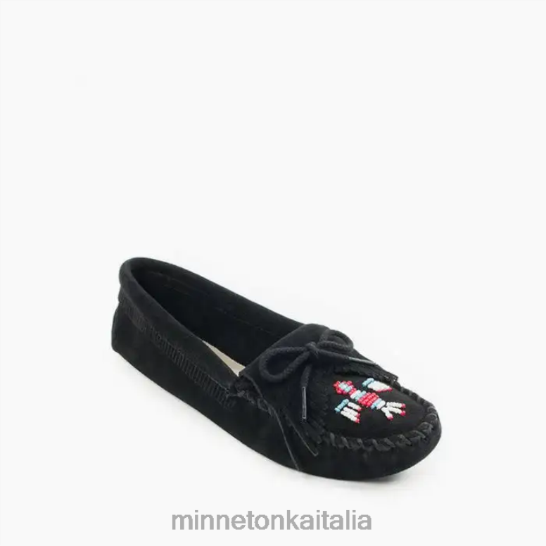 Minnetonka suola morbida Thunderbird donne nero calzature R864L115