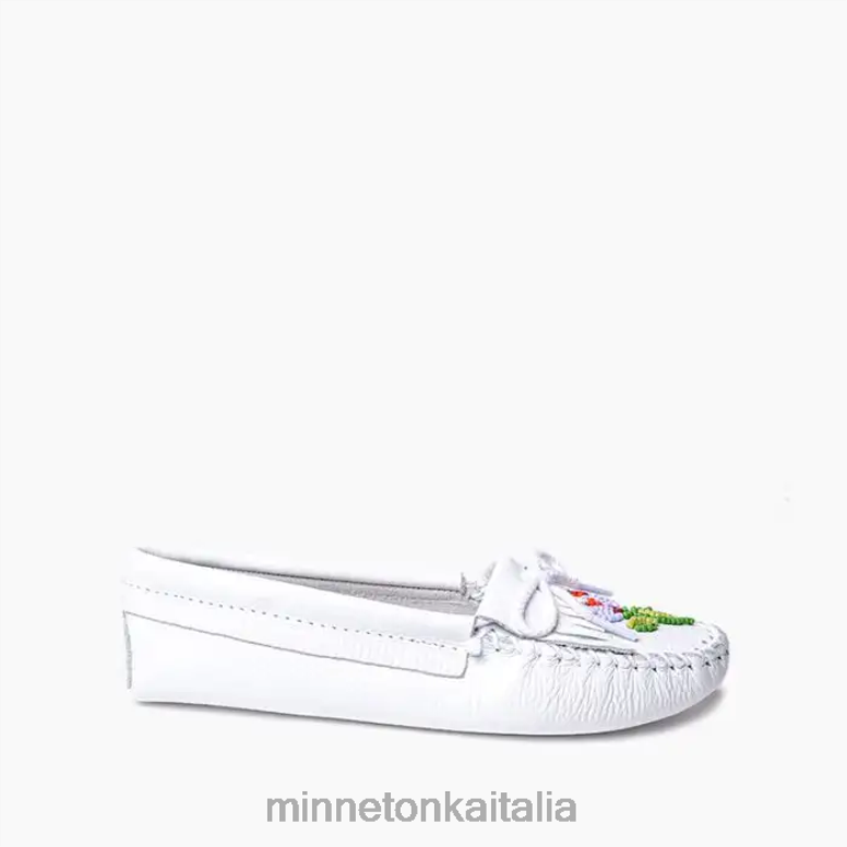 Minnetonka ziigwan waabigwan moc con suola morbida donne bianco calzature R864L141