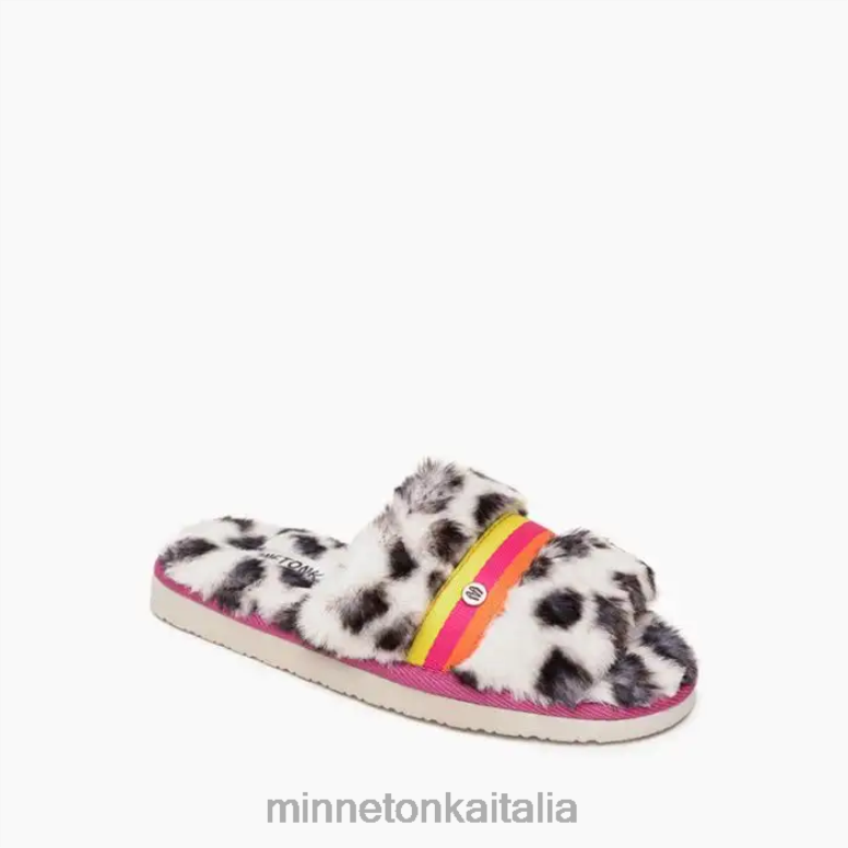Minnetonka Londra donne stampa leopardata bianca calzature R864L279