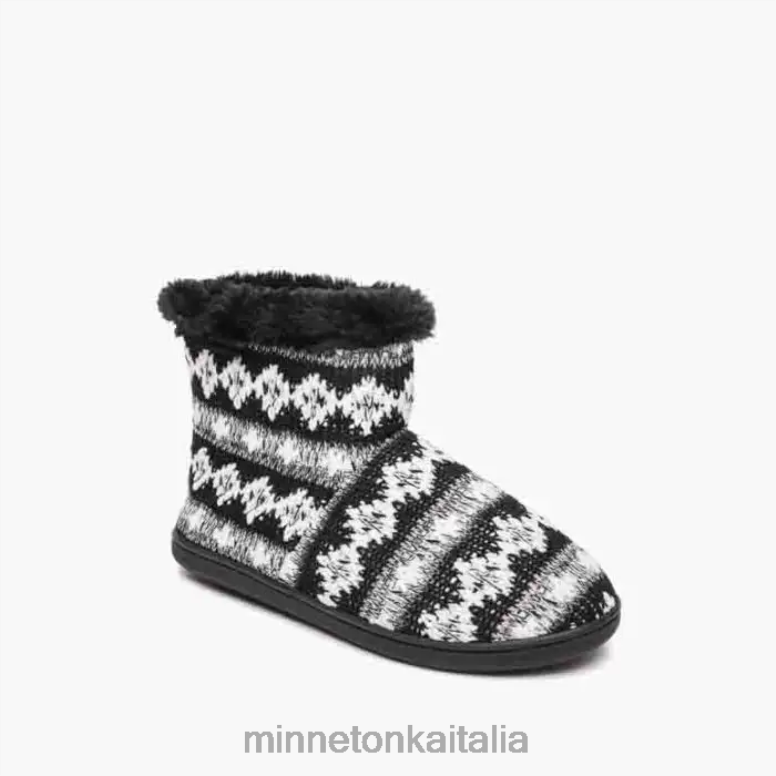 Minnetonka betty donne maglia bianca nera calzature R864L239