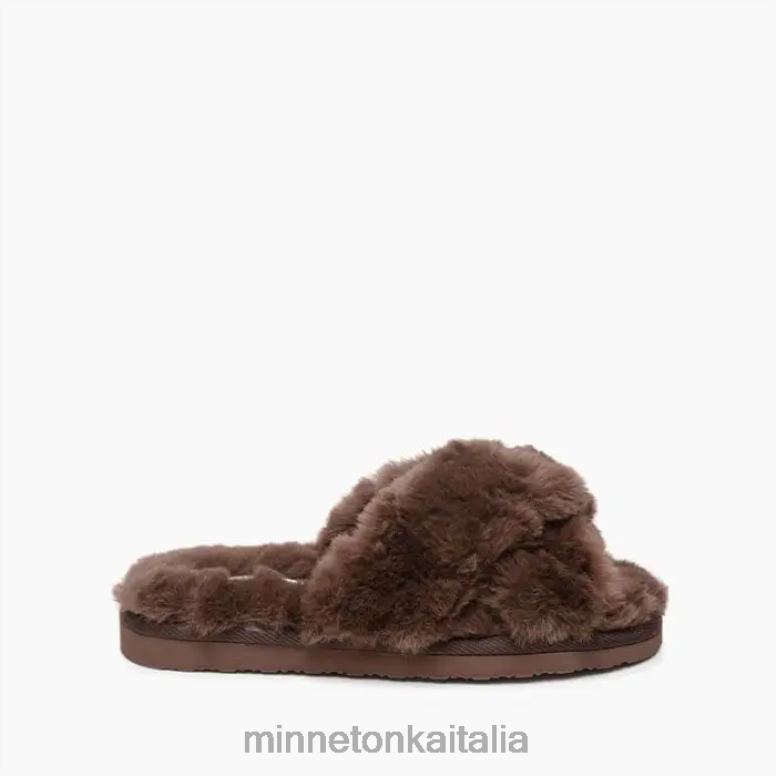 Minnetonka fascia trasversale dell'orsacchiotto donne cacao calzature R864L301
