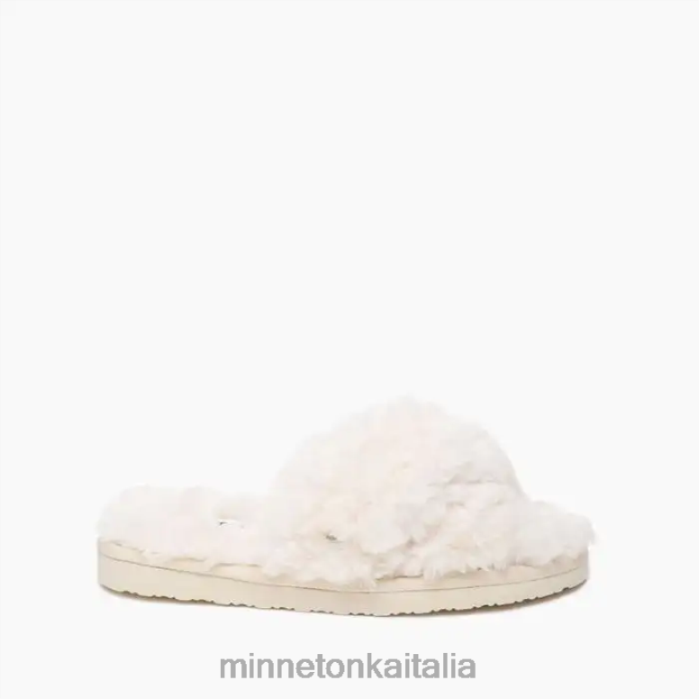 Minnetonka fascia trasversale dell'orsacchiotto donne crema calzature R864L302