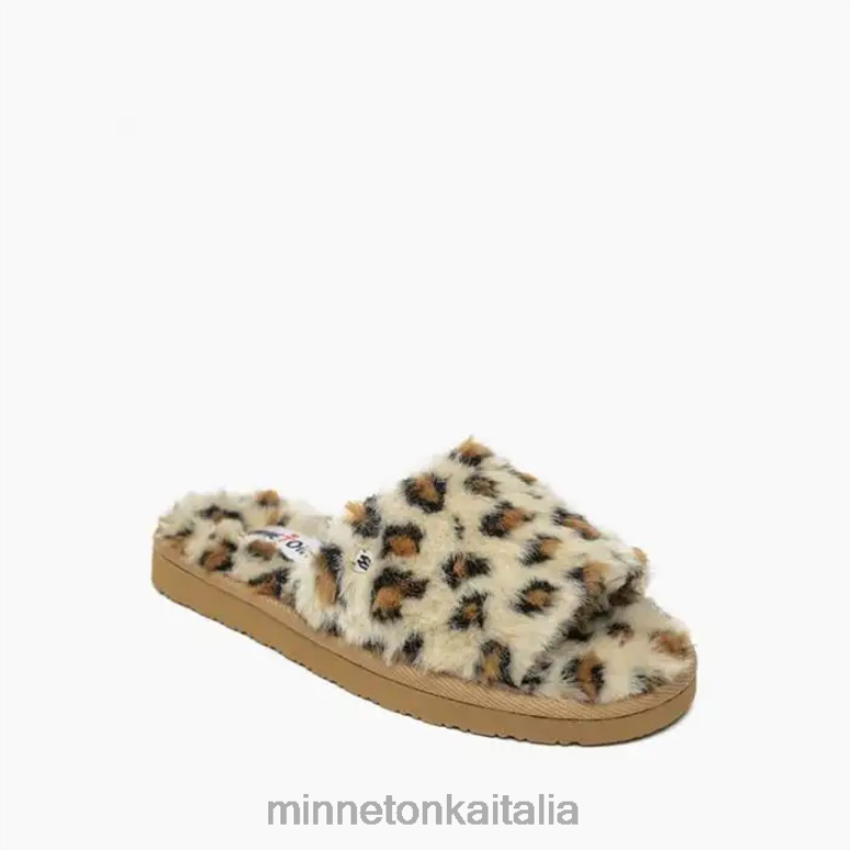 Minnetonka lolo donne stampa leopardata color crema calzature R864L290