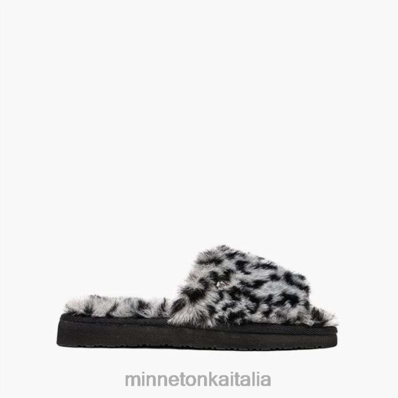 Minnetonka lolo donne stampa leopardata grigia calzature R864L292