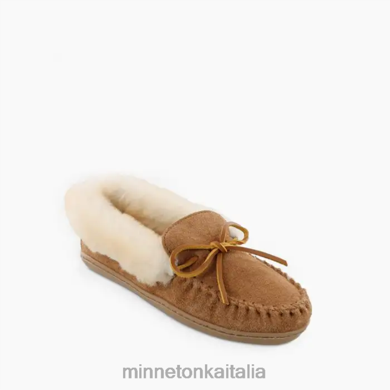 Minnetonka moc in montone alpino donne abbronzatura dorata calzature R864L226