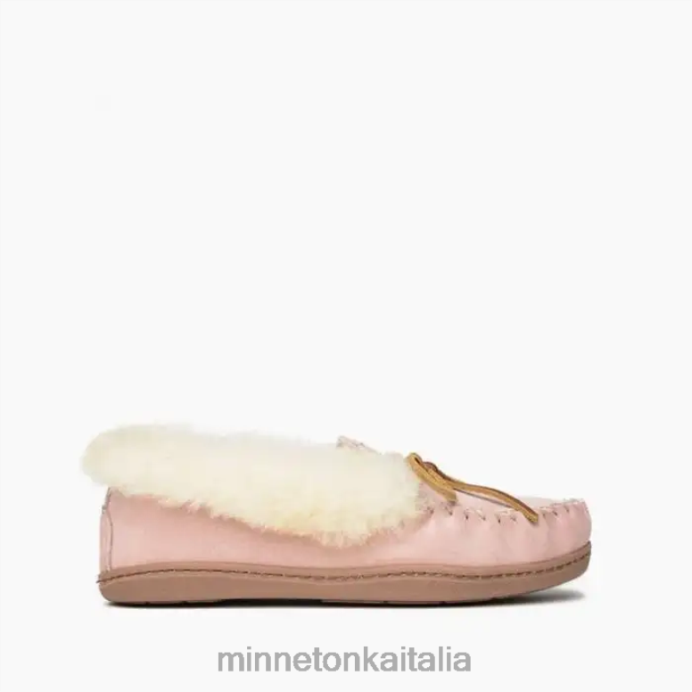 Minnetonka moc in montone alpino donne fard rosa calzature R864L227