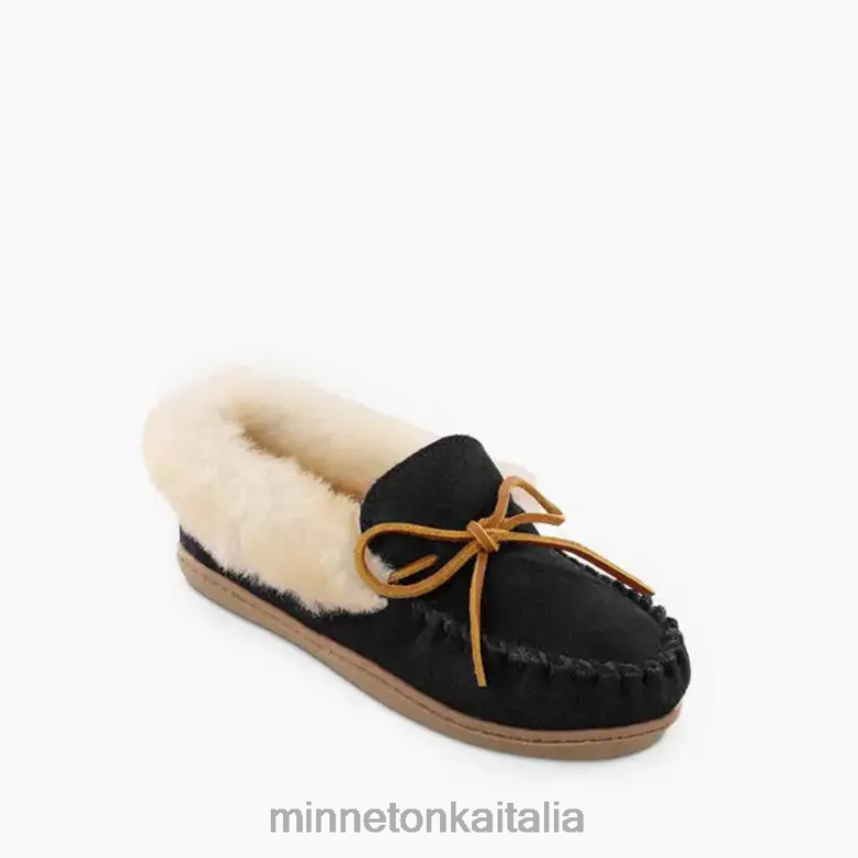 Minnetonka moc in montone alpino donne nero calzature R864L224