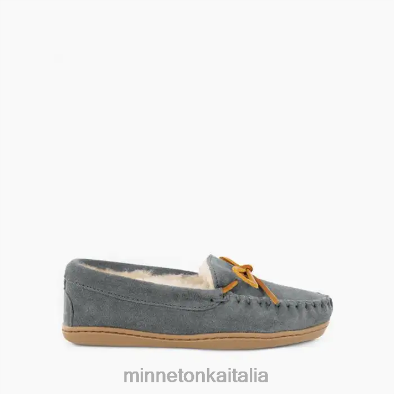 Minnetonka moc suola rigida in montone donne grigio calzature R864L221
