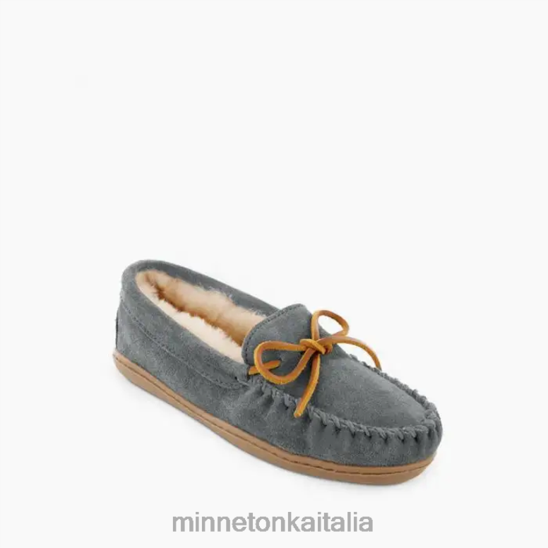 Minnetonka moc suola rigida in montone donne grigio calzature R864L221