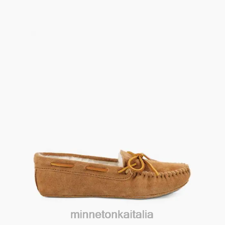 Minnetonka montone softsole moc donne abbronzatura dorata calzature R864L218