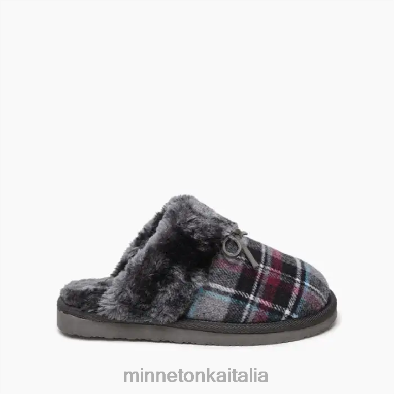Minnetonka sfregamento a raffica donne plaid autunnale grigio calzature R864L306