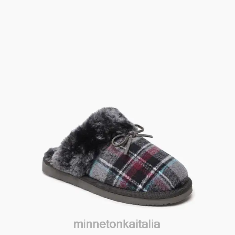 Minnetonka sfregamento a raffica donne plaid autunnale grigio calzature R864L306