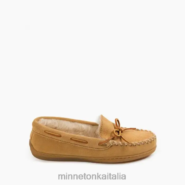 Minnetonka suola rigida rivestita in pile donne abbronzatura calzature R864L217