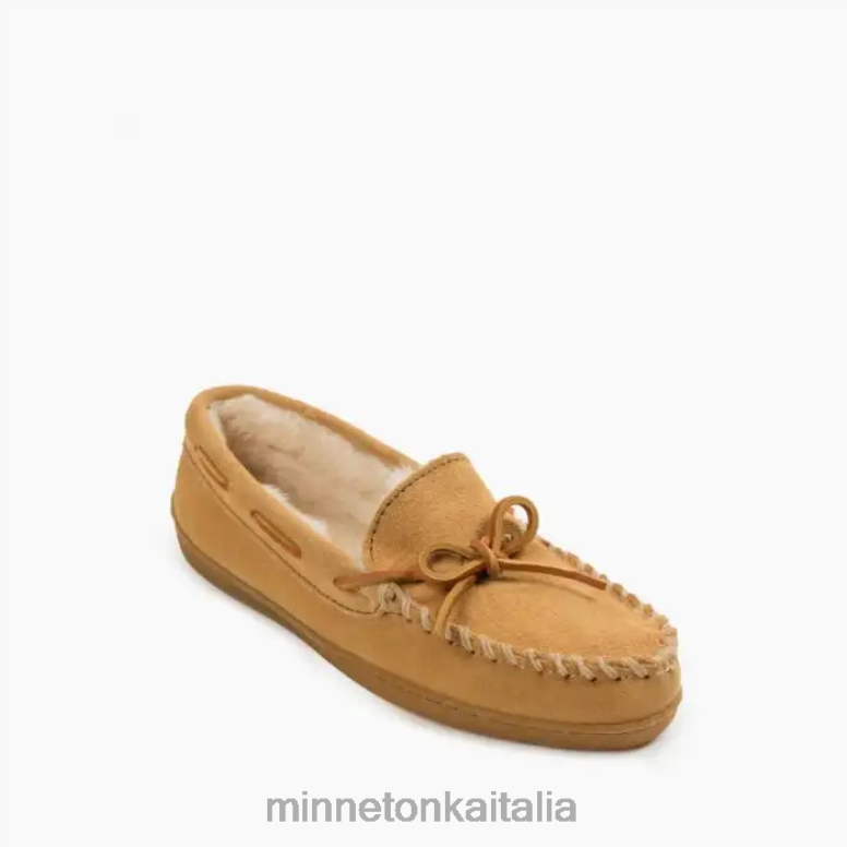 Minnetonka suola rigida rivestita in pile donne abbronzatura calzature R864L217