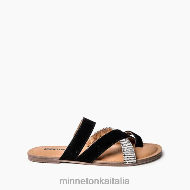 Minnetonka faribee donne nero multiplo calzature R864L165