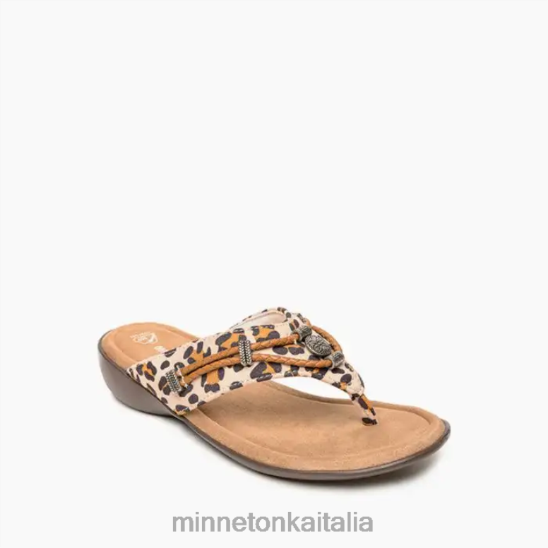 Minnetonka silverthorne 360 donne stampa leopardata color crema calzature R864L155