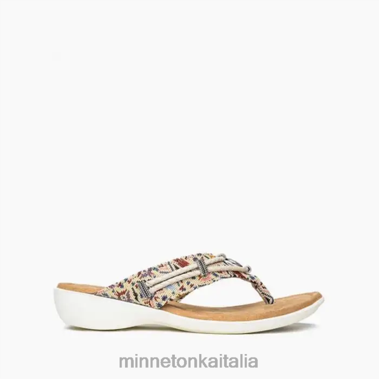 Minnetonka silverthorne 360 donne stampa mezzopunto color crema calzature R864L156