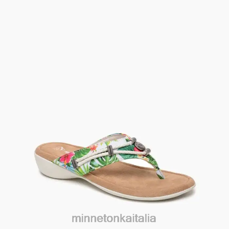Minnetonka silverthorne 360 donne stampa tropicale bianca calzature R864L164