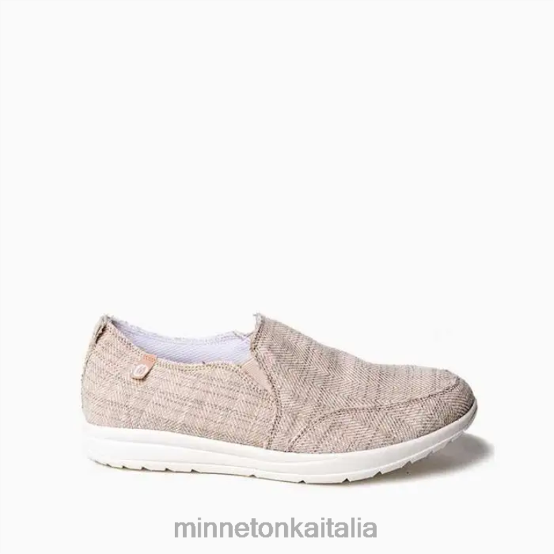 Minnetonka distesa donne spina di pesce marrone chiaro calzature R864L136