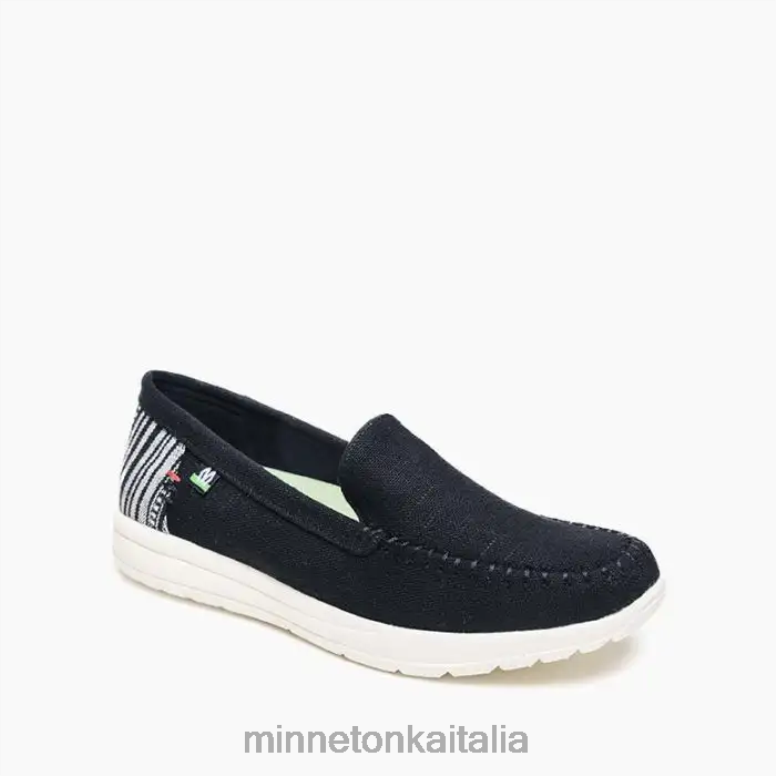Minnetonka scoprire donne lino nero calzature R864L104