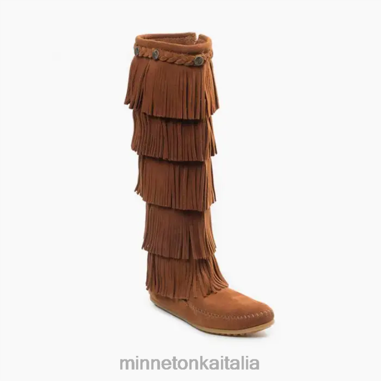 Minnetonka Stivale con frange a 5 strati donne marrone calzature R864L28