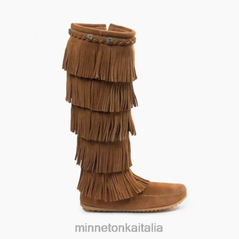 Minnetonka Stivale con frange a 5 strati donne marrone polvere calzature R864L29