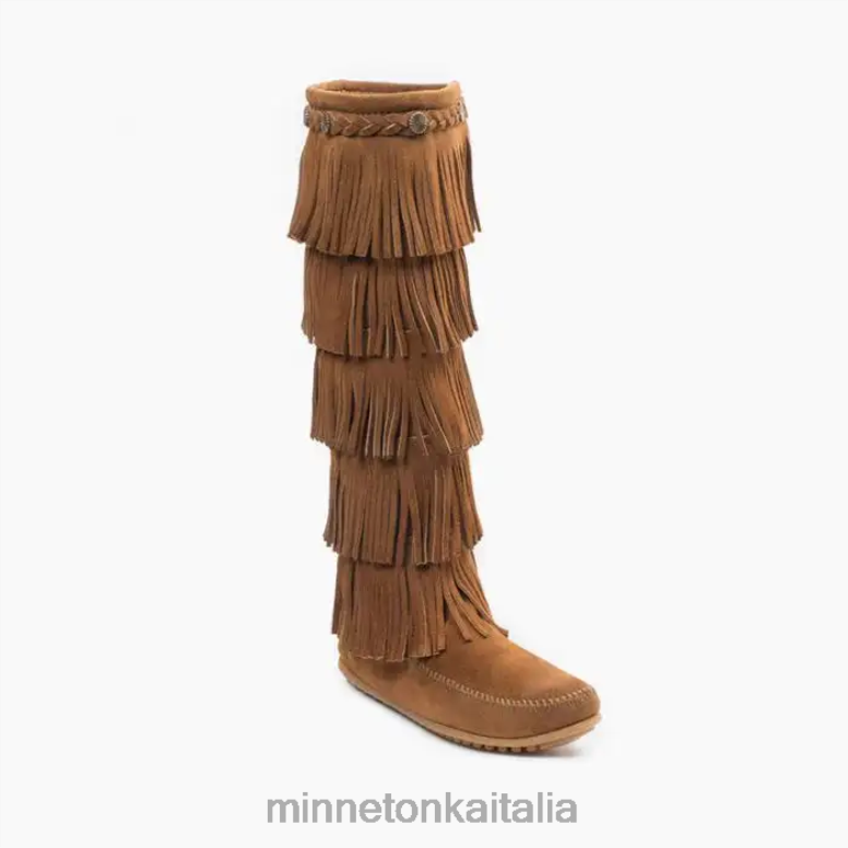 Minnetonka Stivale con frange a 5 strati donne marrone polvere calzature R864L29