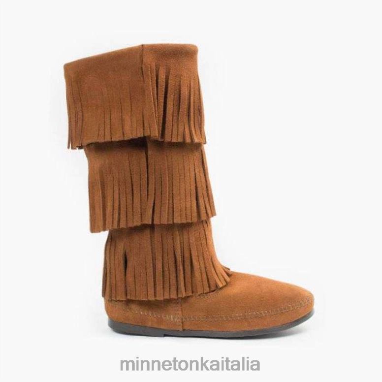 Minnetonka Stivaletto con frange a 3 strati donne marrone calzature R864L2